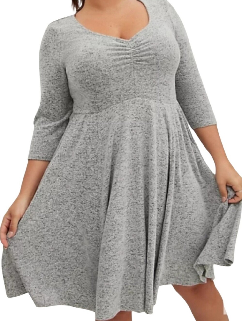 Torrid Gray Super Soft Plush Fit & Flare Dress Size 4X